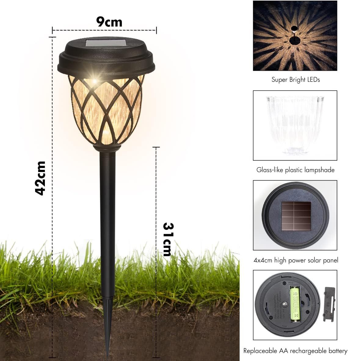 6-Pack Solar Garden Lights Waterproof LED Path Lights - Image 3
