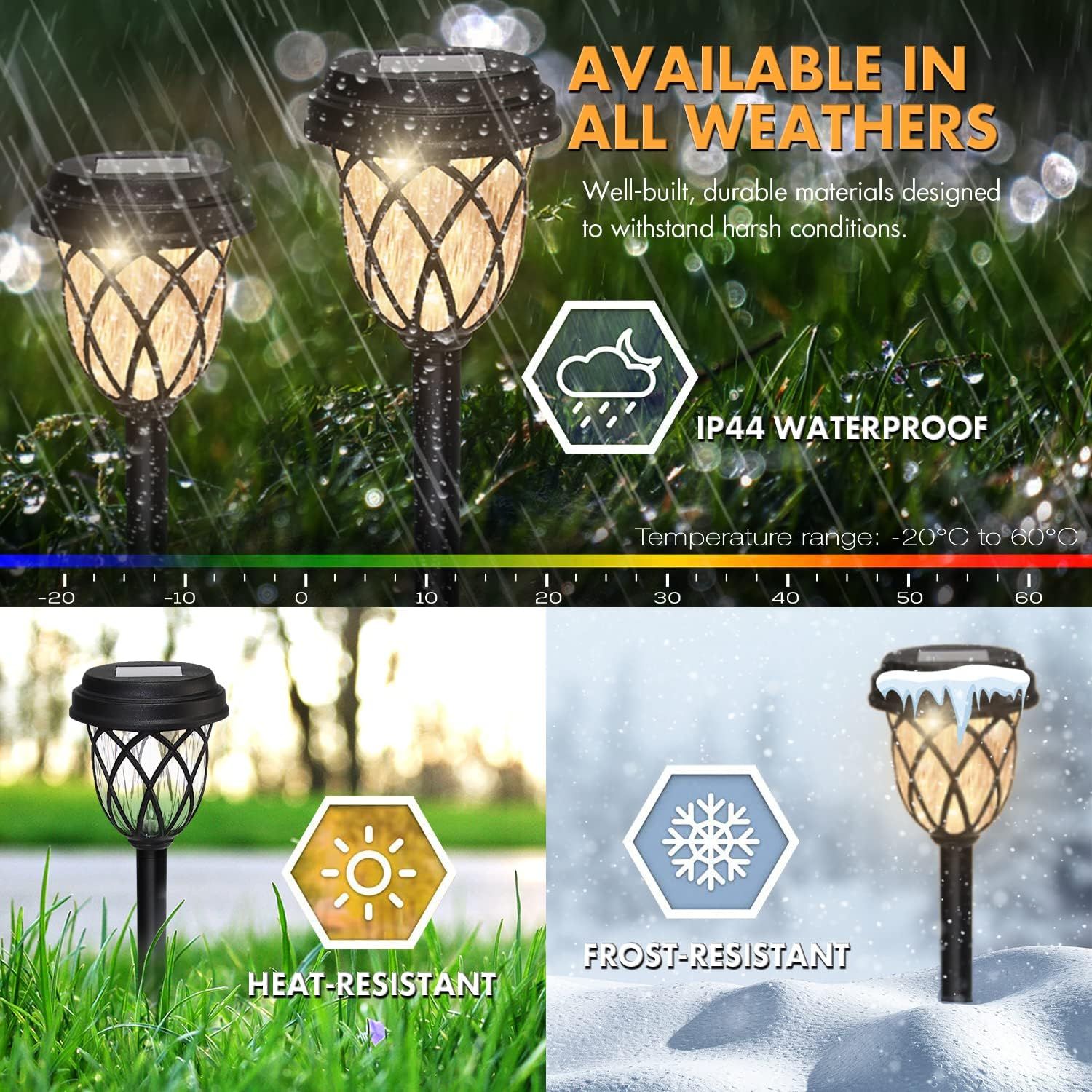 6-Pack Solar Garden Lights Waterproof LED Path Lights - Image 4