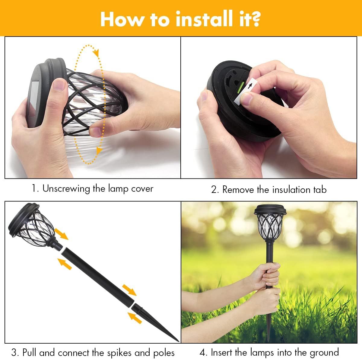 6-Pack Solar Garden Lights Waterproof LED Path Lights - Image 8