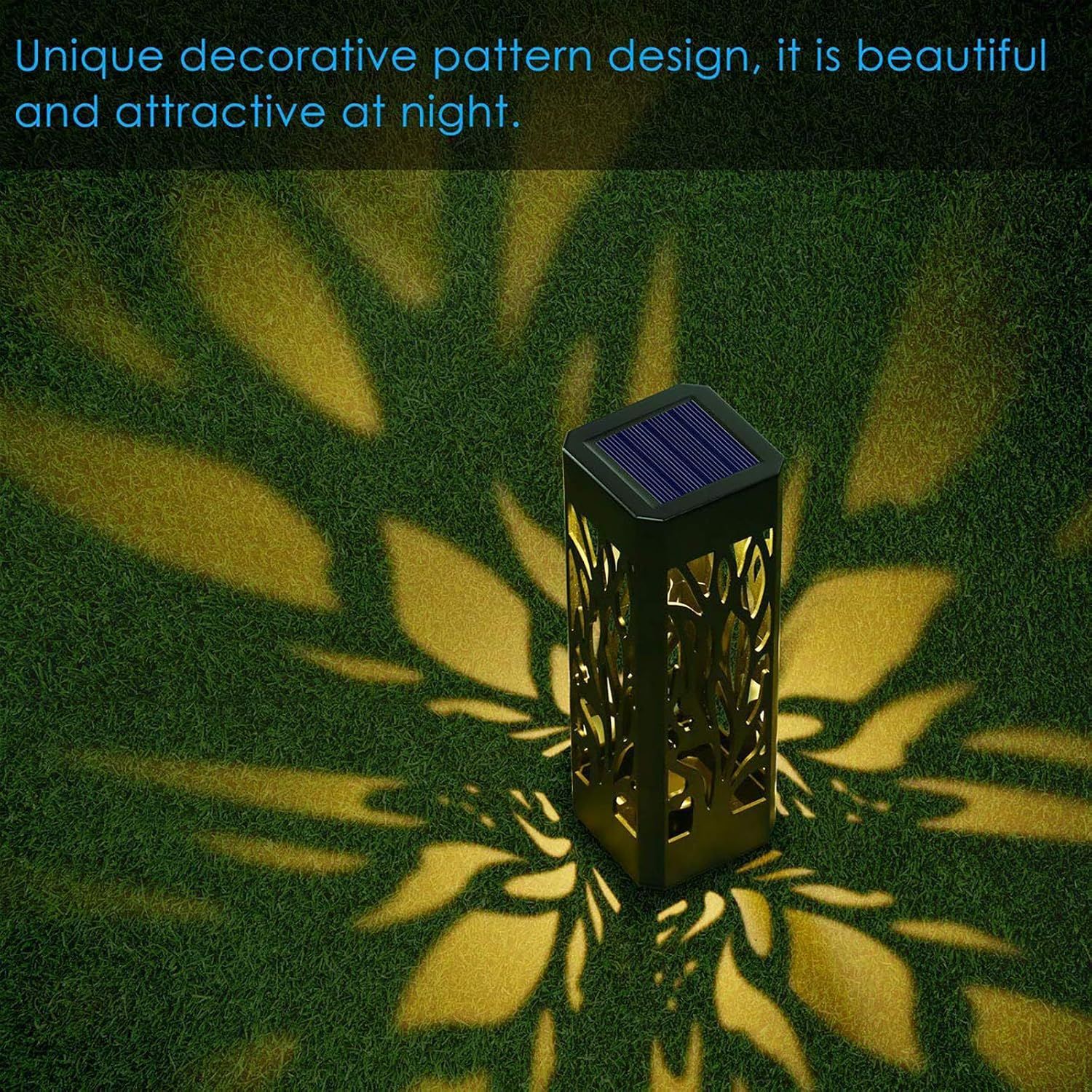 6-Pack Solar Garden Lights Waterproof Warm White LED Outdoor Lights Black Shell - Image 5