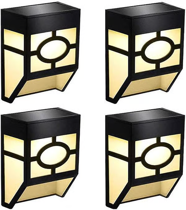 4-Pack Solar Lights for Fences Walls Stairs and Yard Warm White and Multicolor - Image 1