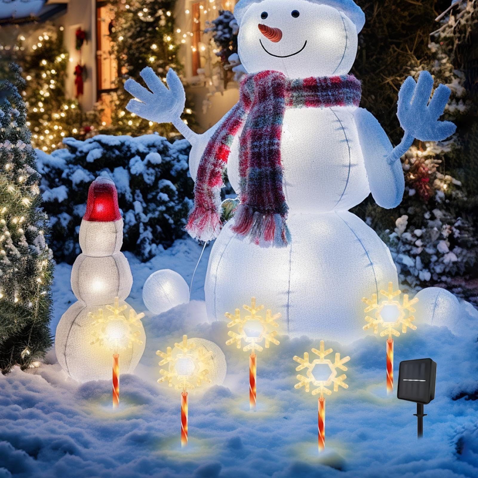 4-Pack Solar Lights for Fences Walls Stairs and Yard Warm White and Multicolor - Image 4