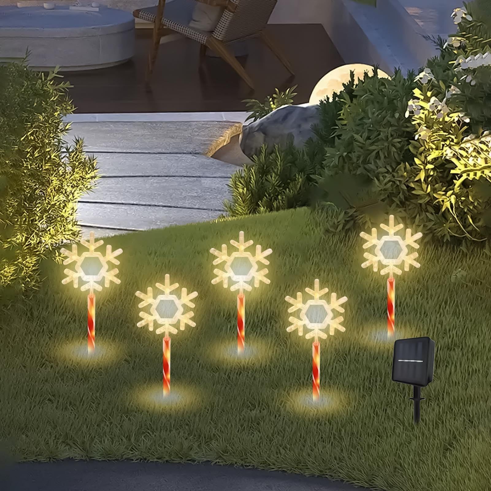 4-Pack Solar Lights for Fences Walls Stairs and Yard Warm White and Multicolor - Image 5