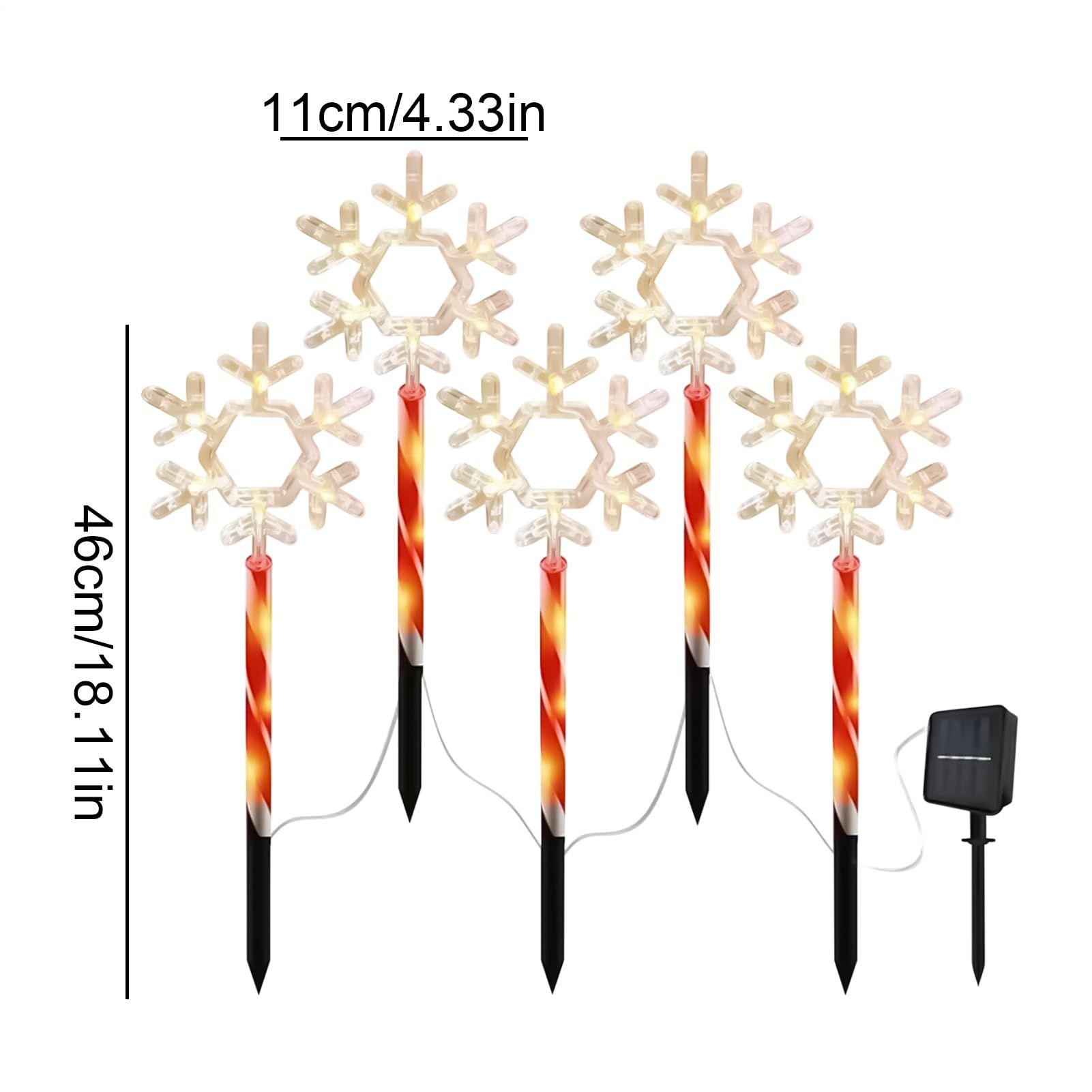 5-Piece Solar Snowflake Garden Lights Waterproof LED for Christmas and Winter Decoration - Image 2