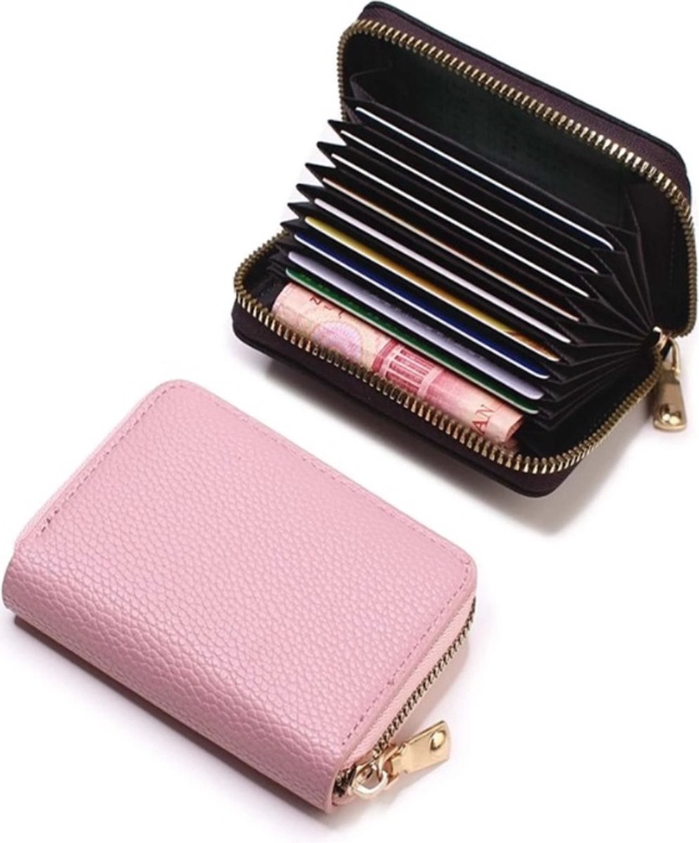 Card Holder with Anti-RFID | Credit Card Holder | With Cash Compartment | Card Holder - Wallet | PU Leather | Wallet | Nude - Image 1