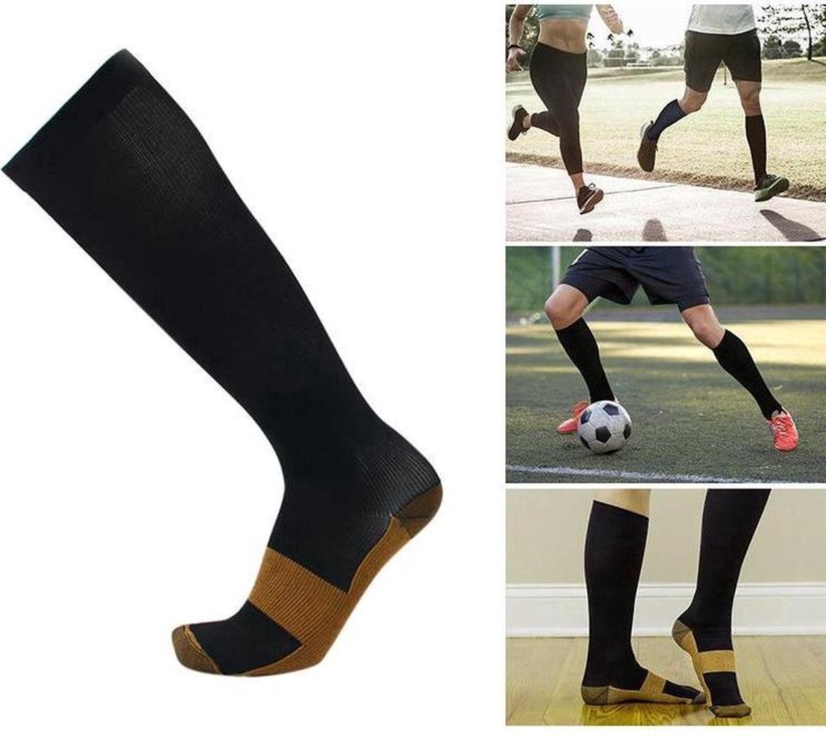Copper Compression Stockings | Compression Socks | Support Stockings | Sports Socks II Airplane Socks | Size S/M (36-40) | Black - Image 4