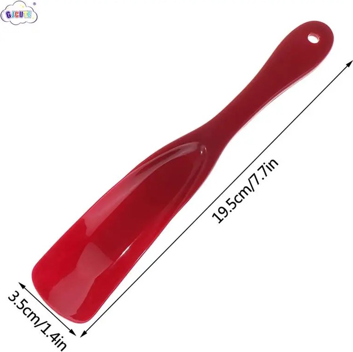 Spoon-shaped shoehorn | Plastic | Length 19.5 cm | Shoe puller | With hanging loop | Black - Image 4