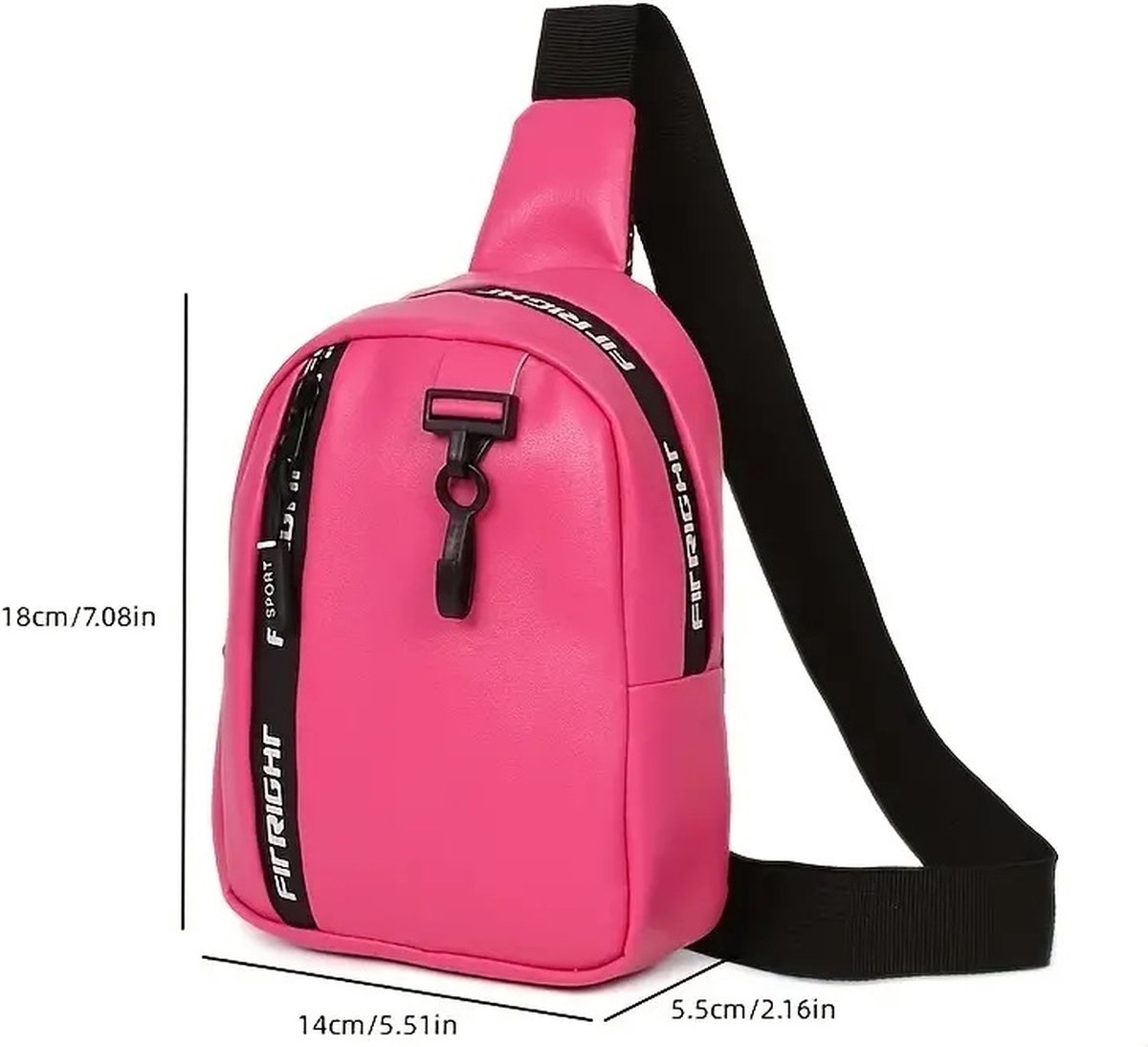 Women's Crossbody Bag | Shoulder Bag | Waist Bag | Sling Bag | PU Leather | With Adjustable Shoulder Strap & Zipper | With Extra Clip Carrier | Water-Repellent | Light Pink - Image 3
