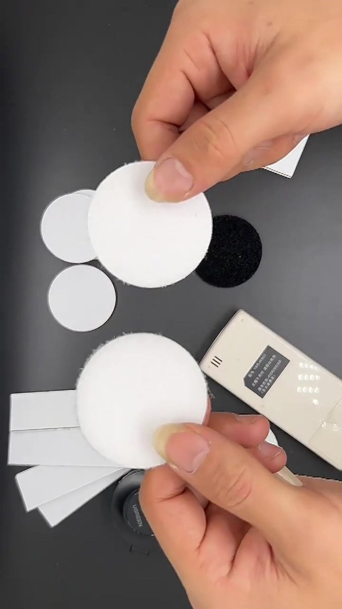 10 Pairs Self-Adhesive Double-Sided Hook and Loop Tape with Anti-Slip | Velcro | Self-Adhesive Pads | 6 CM Diameter | Carpet Tape | Furniture Tape | Black - Image 2