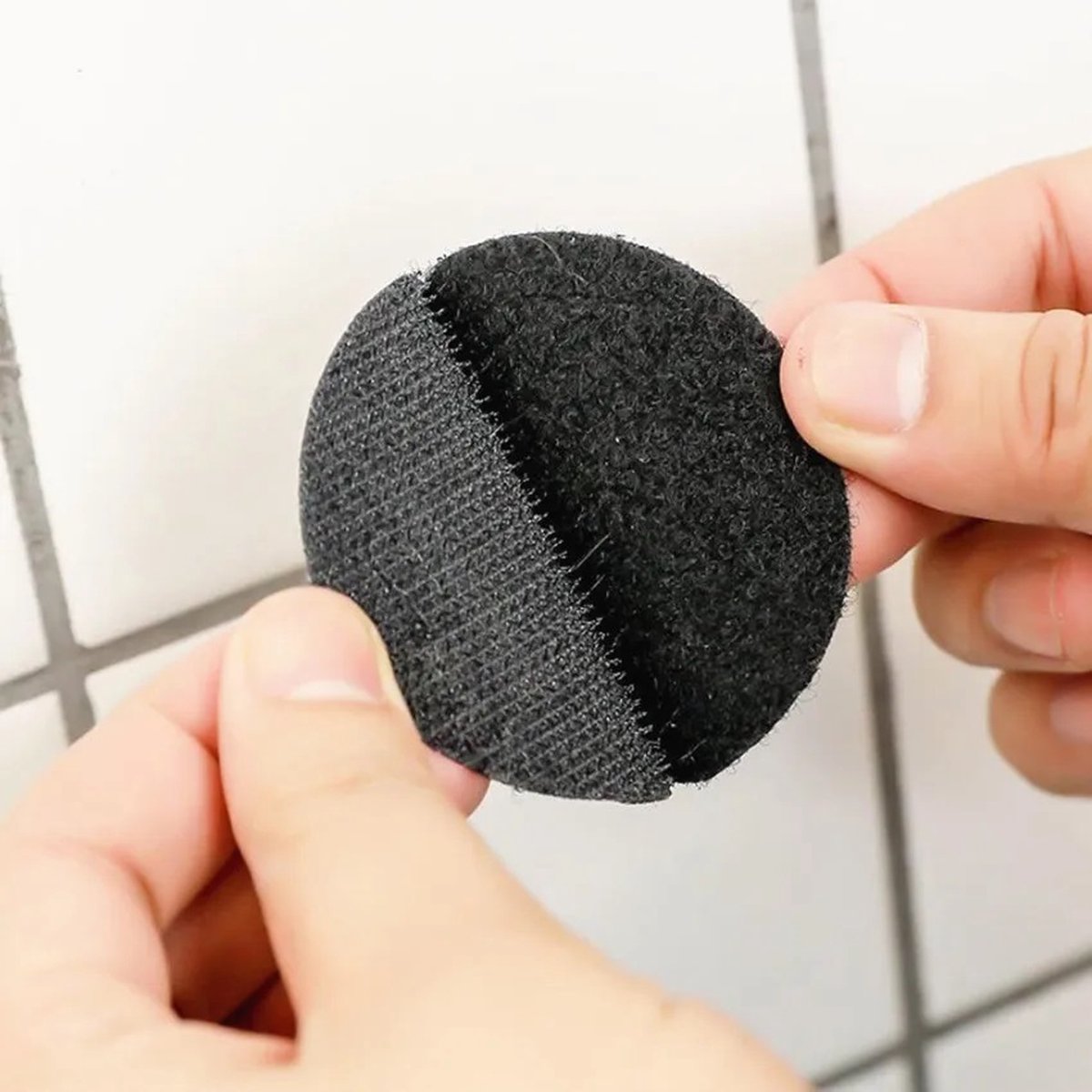 10 Pairs Self-Adhesive Double-Sided Hook and Loop Tape with Anti-Slip | Velcro | Self-Adhesive Pads | 6 CM Diameter | Carpet Tape | Furniture Tape | Black - Image 4