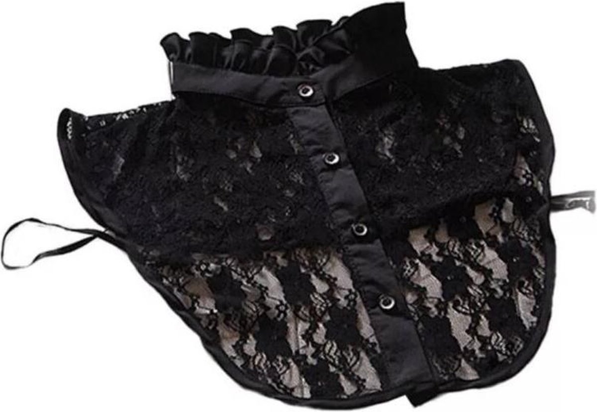 Chic Detachable Collar - Black with Lace - Women/Kids - Image 1
