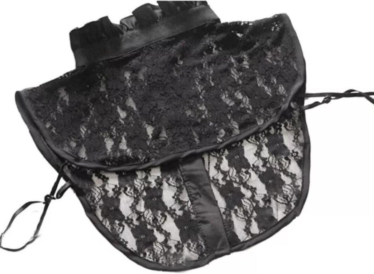 Chic Detachable Collar - Black with Lace - Women/Kids - Image 2