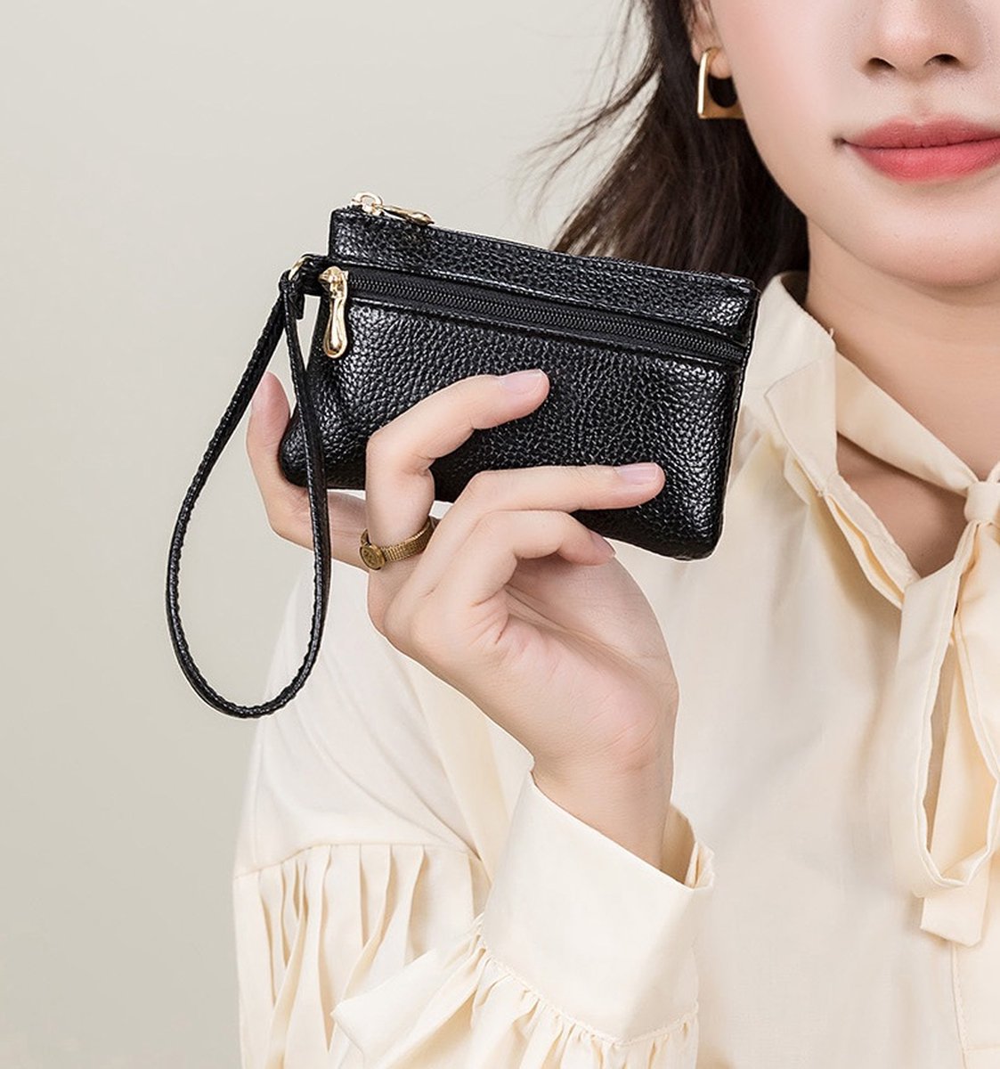 Luxury Protective Case for Car Key | Portable Wallet | Key Pouch | Car Key Pouch | Car Key Case | PU Leather | Black - Image 2