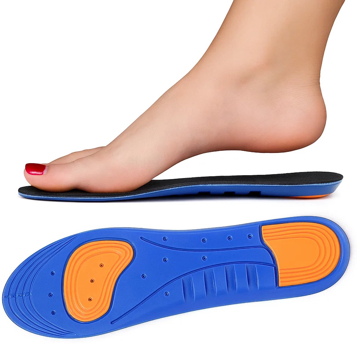 Gel Insoles | Medical PU Material | Insoles | Footpads | Blue | 41 - 46 - Image 1