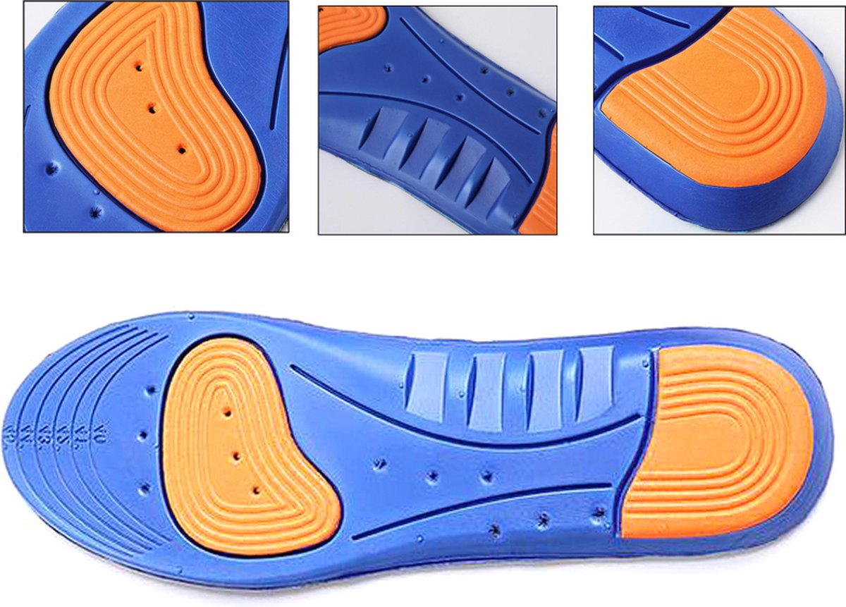 Gel Insoles | Medical PU Material | Insoles | Footpads | Blue | 41 - 46 - Image 2