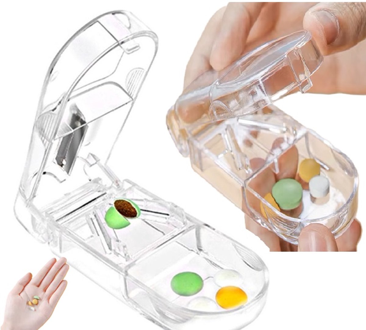 Pill Cutter | Pill Cutter | Pill Box | Pill Storage Box | Medicine Box | Transparent - Image 1