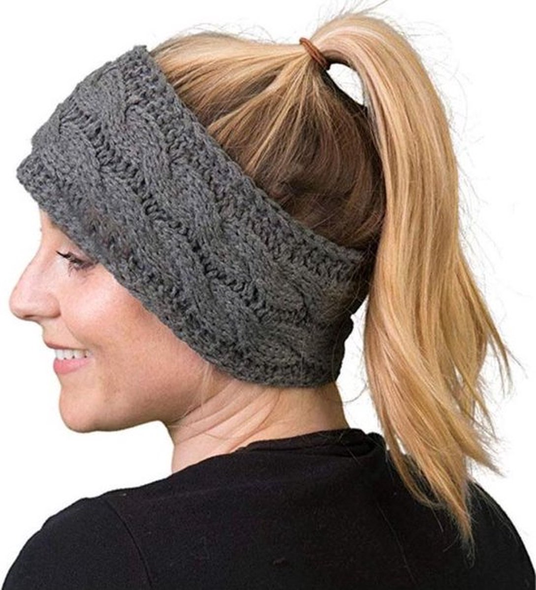 Warm Headband | Winter Headband | Women's Headband | Knitted Headband | Ear Warmer | Headband Ear Warmers | Grey - Image 1