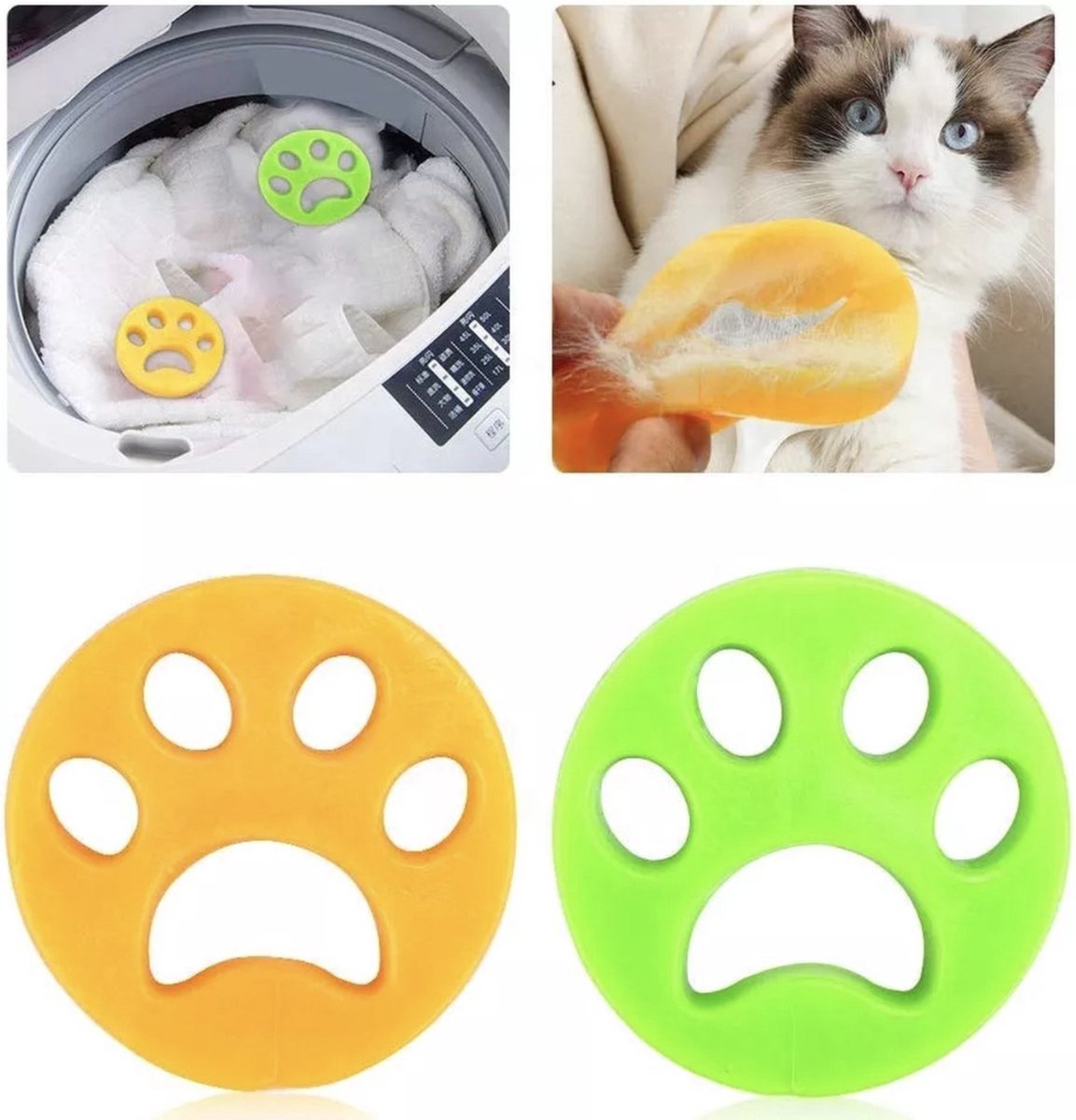 ALG-Shop - Pet hair remover - 2 pieces - Washing machine cleaner - Dog hair remover for washing machine and dryer - Fluffy paws - Image 1