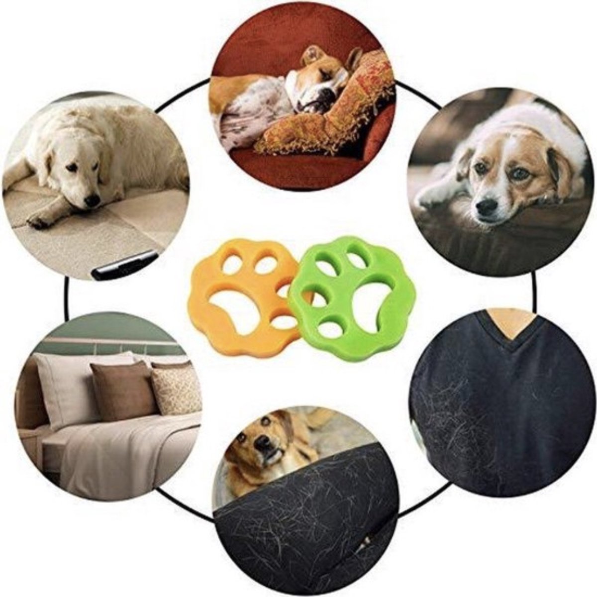ALG-Shop - Pet hair remover - 2 pieces - Washing machine cleaner - Dog hair remover for washing machine and dryer - Fluffy paws - Image 3