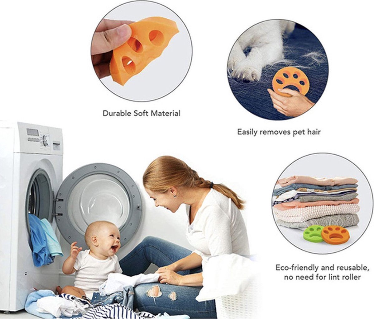 ALG-Shop - Pet hair remover - 2 pieces - Washing machine cleaner - Dog hair remover for washing machine and dryer - Fluffy paws - Image 4