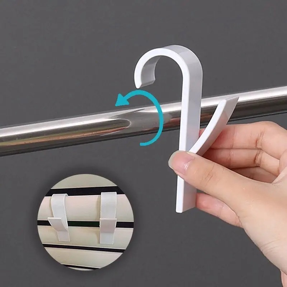 2x Towel Hook | Radiator Hook | Clothes Hook for Radiator | Towel Holder for Heated Seatbelt | White - Image 2