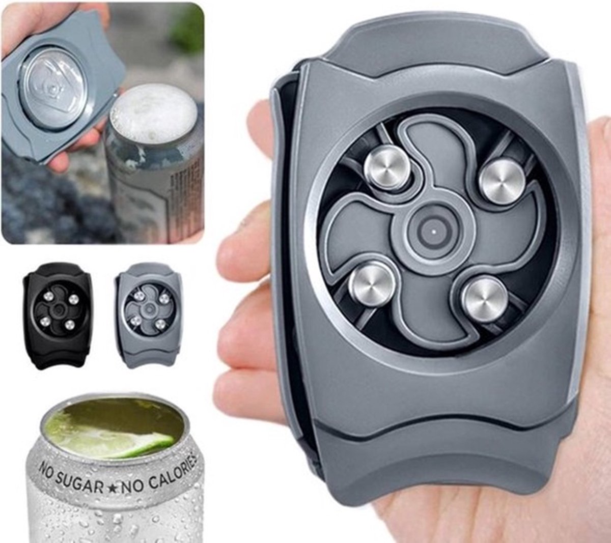 Topless Can Opener | Can Opener | Multi-functional Can Opener | Can Opener | Bar Tool | Grey - Image 1