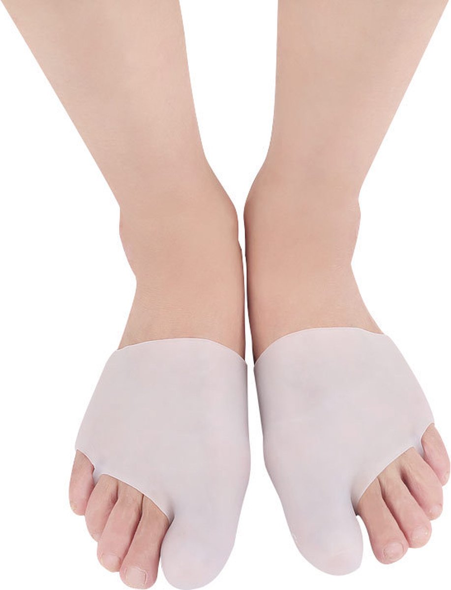 Silicone Gel Sock Toe Corrector | Toe Separator | Hallux Valgus | Straighten Big Toe | Shock Absorbing | Gel Sock | White | 1 Pair - Image 2