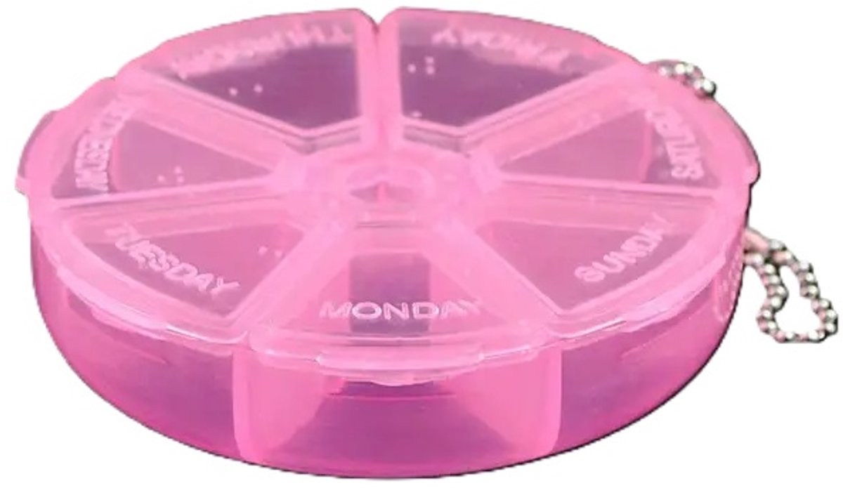 Pill box | Pill box | Medicine box | Tablet dispenser | Pill box | 7 days | Pink - Image 1