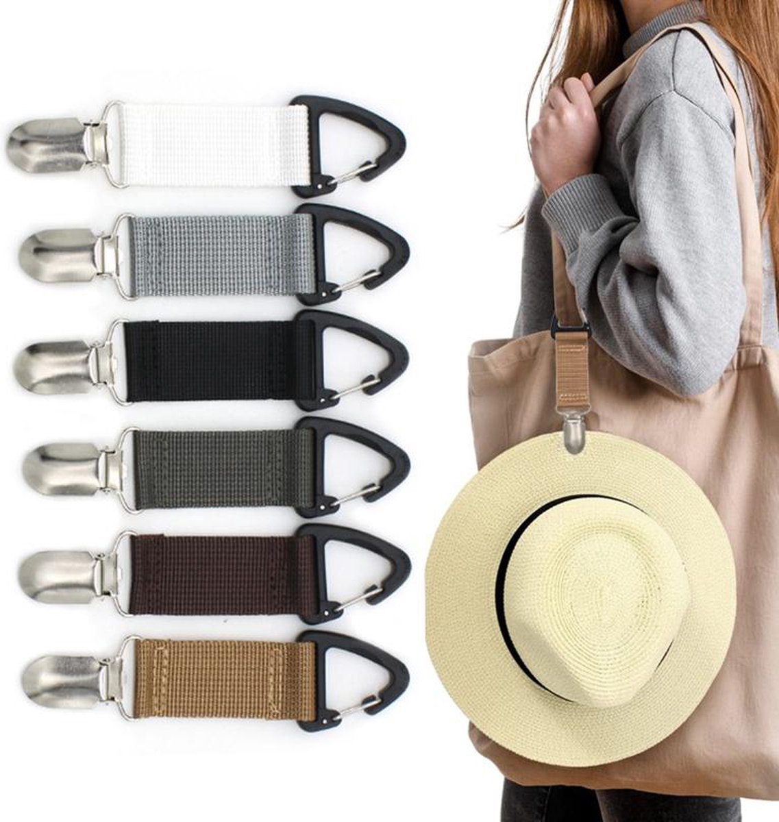 Hat Clip | Clothing Clip | Bag Charm | Bag Charm | Accessory Clip | White - Image 2