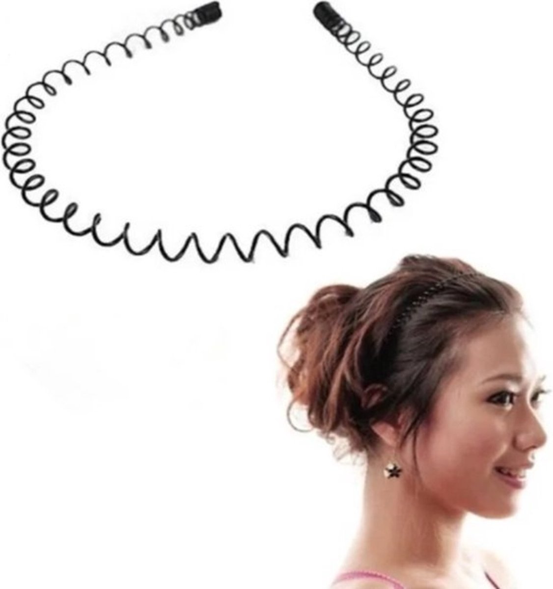 2x Wave Tiara Sport II Headband I Hairband I Unisex I Metal I Black - Image 1
