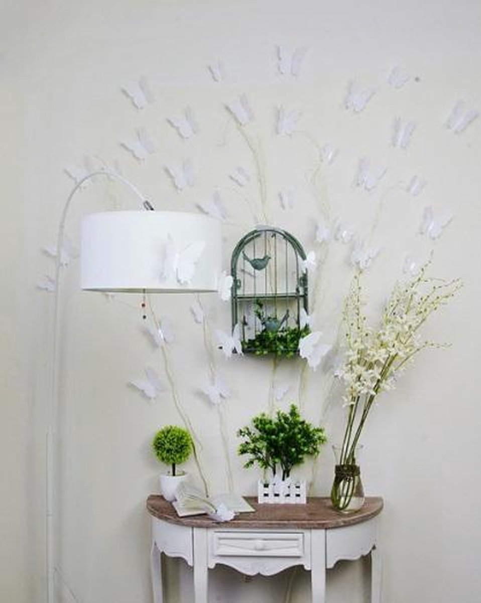 3D White Butterflies (12 pieces) - Wall Sticker / Wall Decoration for Children's Room / Nursery / Living Room - Image 3