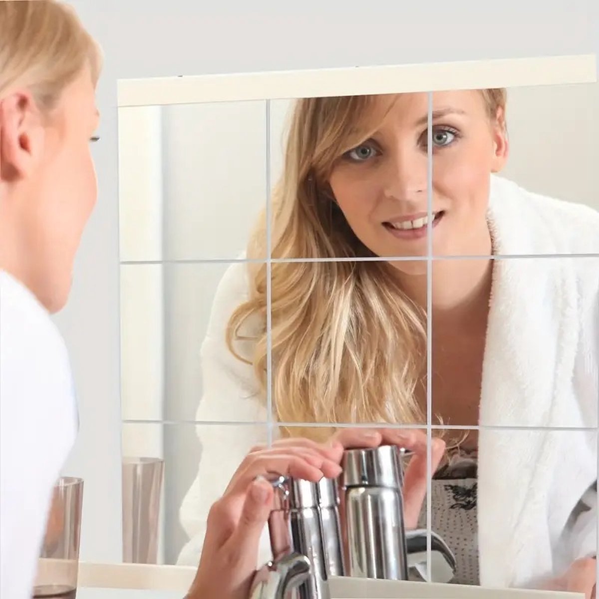 Mirror Wall Stickers | Mirror Stickers | Bathroom Stickers | 9 Wall Stickers | 15x15 cm | On Tiles and Smooth Surfaces - Image 5