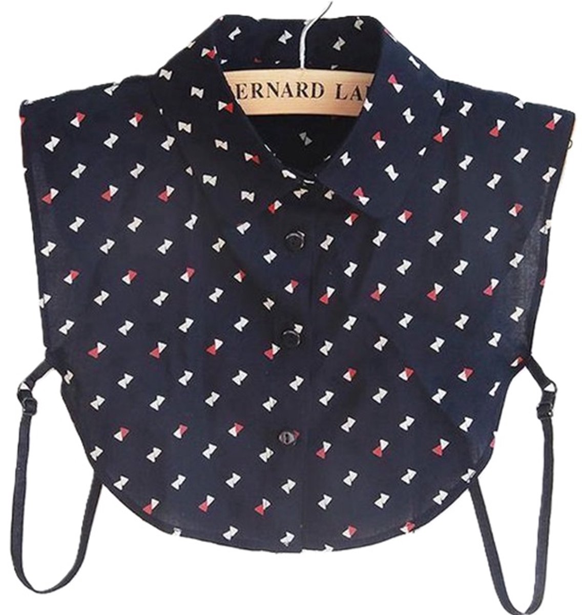 Detachable Collar with Round Collar | Blouse Collar | Faux Collar | Blue with Patterns - Image 1