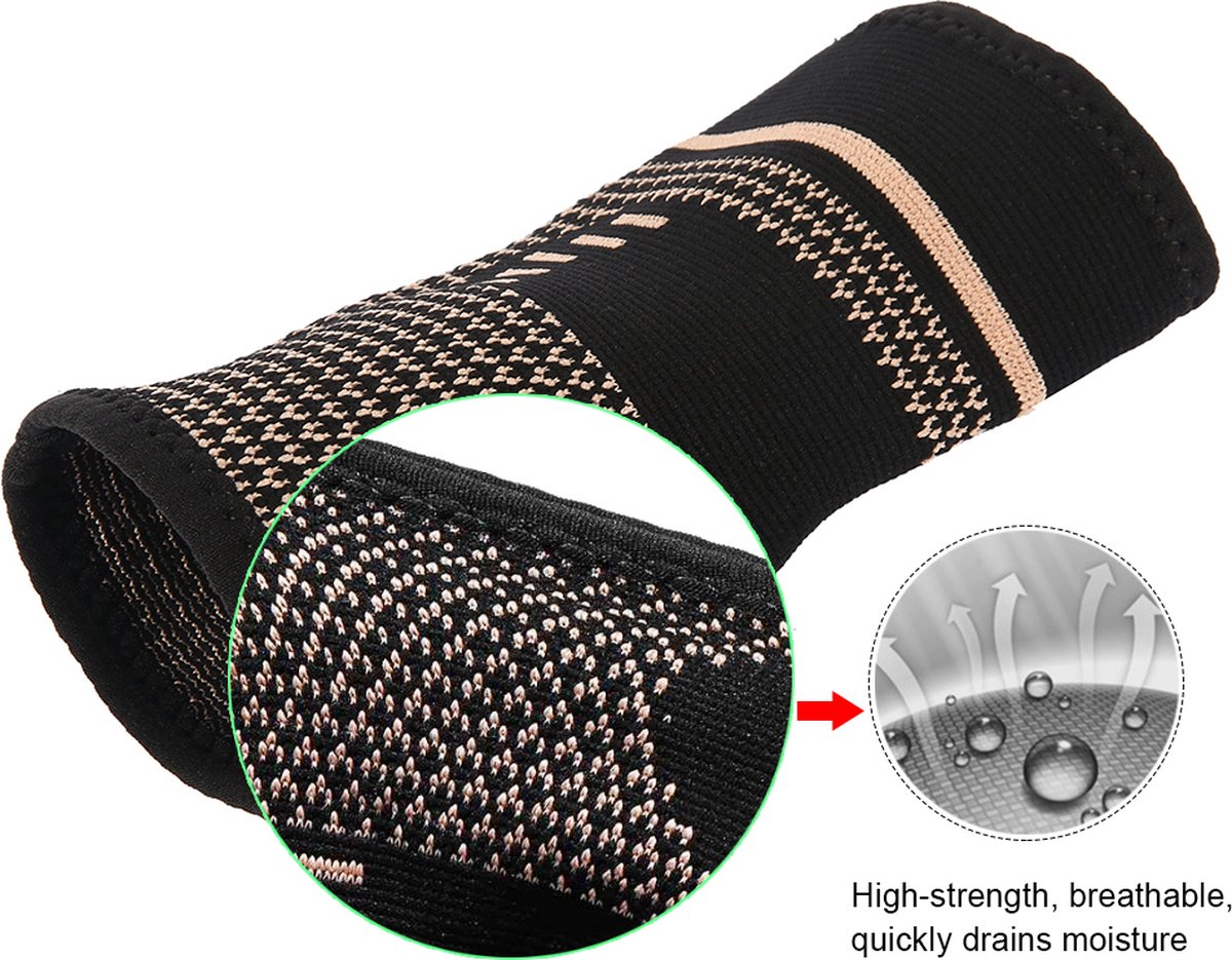 Wrist Brace | Wrist Support | Wrist Protector | Sports Brace Wrist | Copper Infused | Black | 1 Set | One Size - Image 4