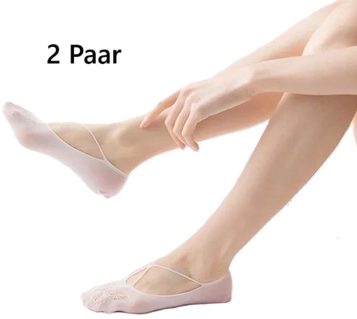 2 Pairs Comfortable Butterfly Sockliners | Footers | Socks | Ankle Socks | For Size 36-42 | White - Image 1