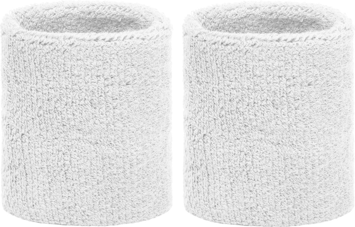Set of 2 white sports/fitness wristbands - Image 1
