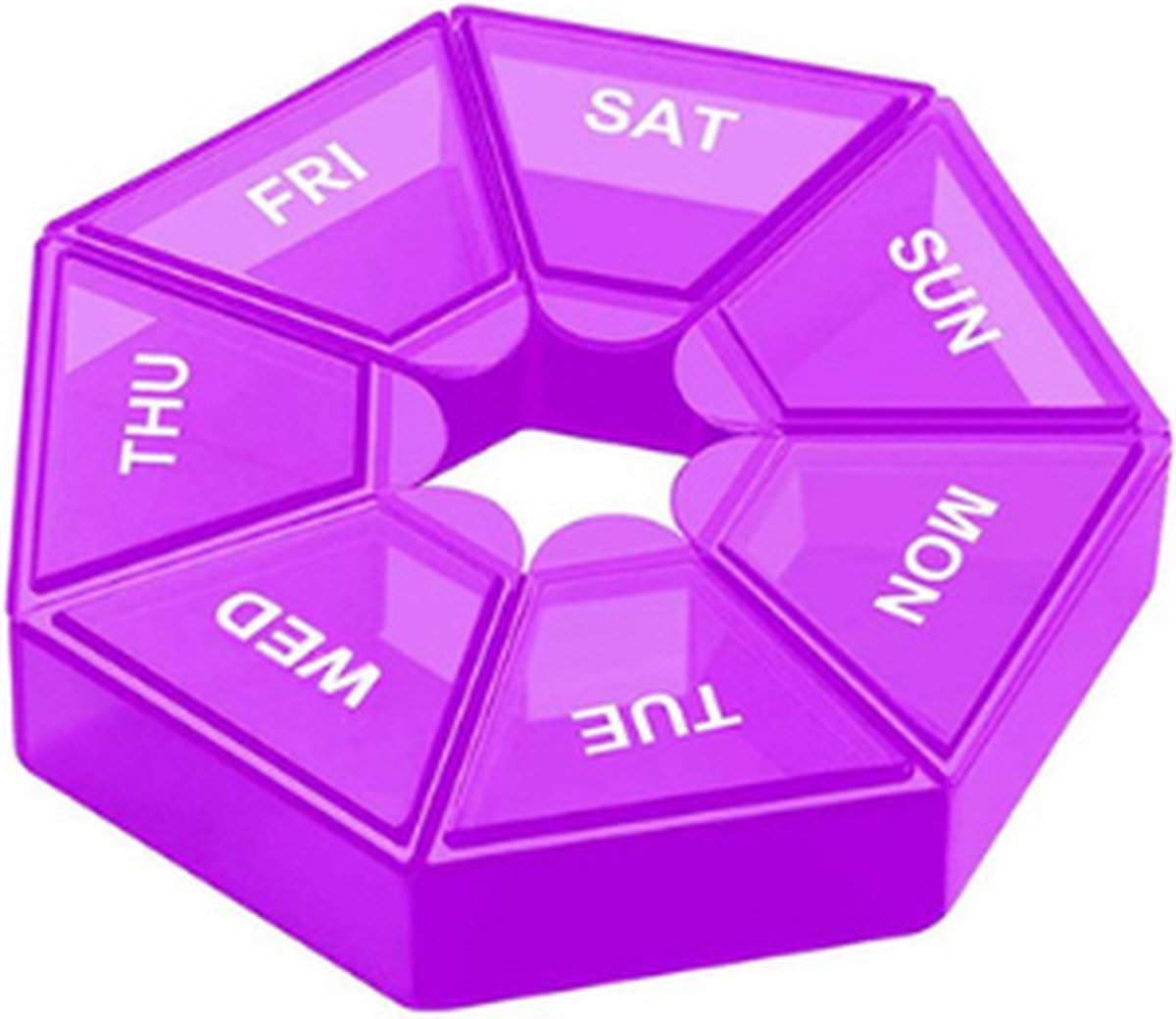 Pill Box - 7 Days - Pill Tray - Pill Organizer - Medicine Box - Storage Box - Purple - Image 1