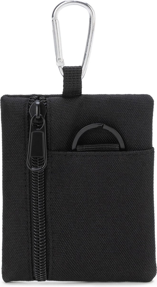 Survival Coin Holder | Card Holder | Coin Storage | Zipper | With Carabiner & Key Ring | For Camping, Traveling, etc. | 9 x 10 cm | Beige - Image 3