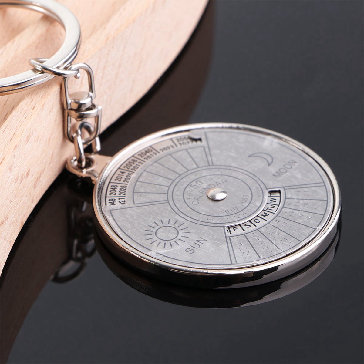 50 Years Keychain | Perpetual Calendar | Calendar Keychain | Stainless Steel | Silver - Image 2