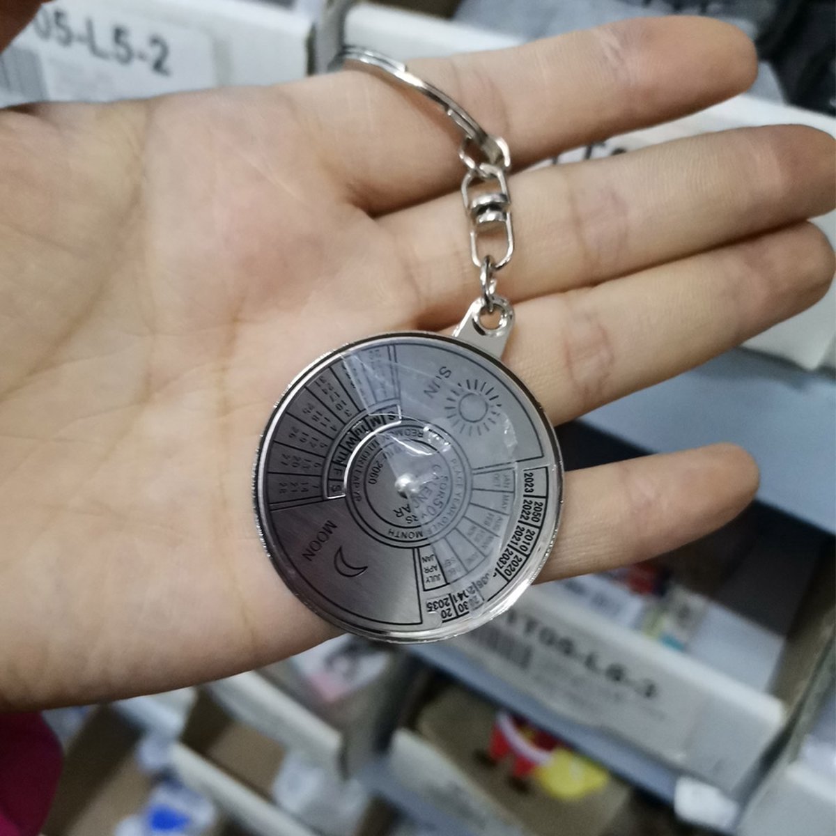 50 Years Keychain | Perpetual Calendar | Calendar Keychain | Stainless Steel | Silver - Image 3