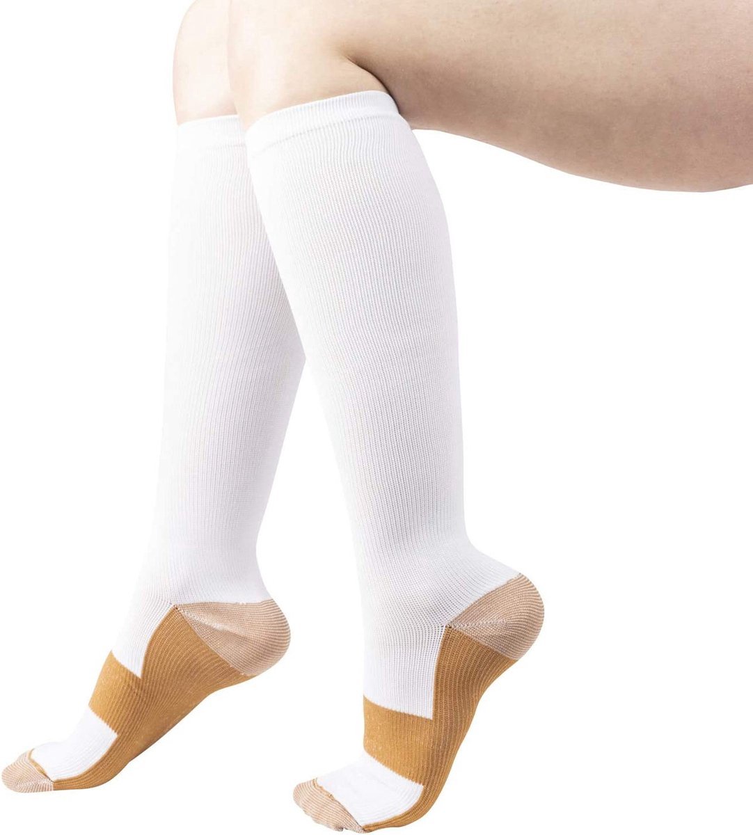 Copper Compression Stockings | Compression Socks | Support Stockings | Sports Socks II Airplane Socks | Size S/M (36-40) | White - Image 4
