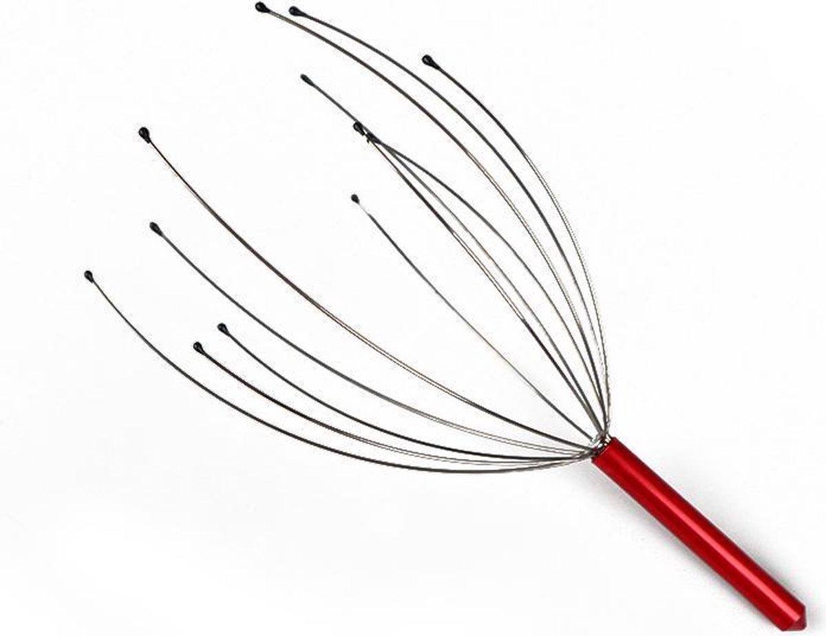 Head Massage Spider - Massage Spider - Manual Head Massage Device - Massage Claw - Red - Image 1