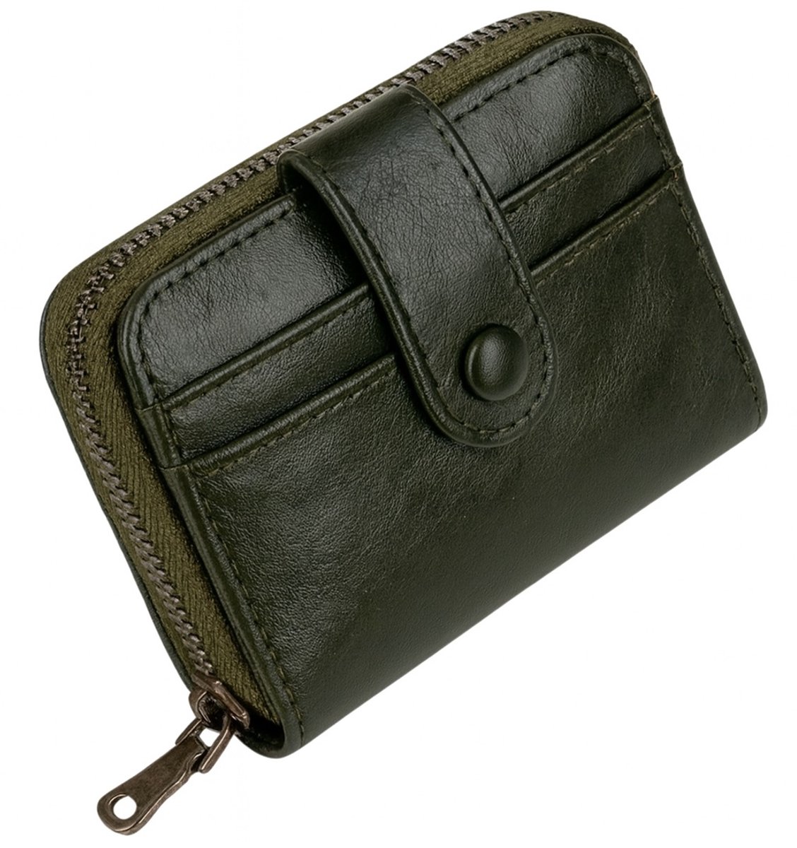 Billfold Retro Wallet & Card Holder | For 11 Cards | Credit Card Holder | With Cash Compartment | Card Holder | Wallet | PU Leather | Men's | Dark Green - Image 1