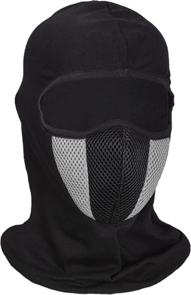 Balaclava | Neck Warmer | Bivouac | Face Mask | Motorcycle Cap | Skiing | Snowboarding | Motorcycling | Black/Gray - Image 1