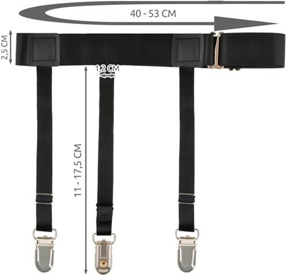 Shirt Suspenders | Men's Suspenders | Men's Garters | Garter | Men's Leg Suspenders | 2 Pieces | Black - Image 2