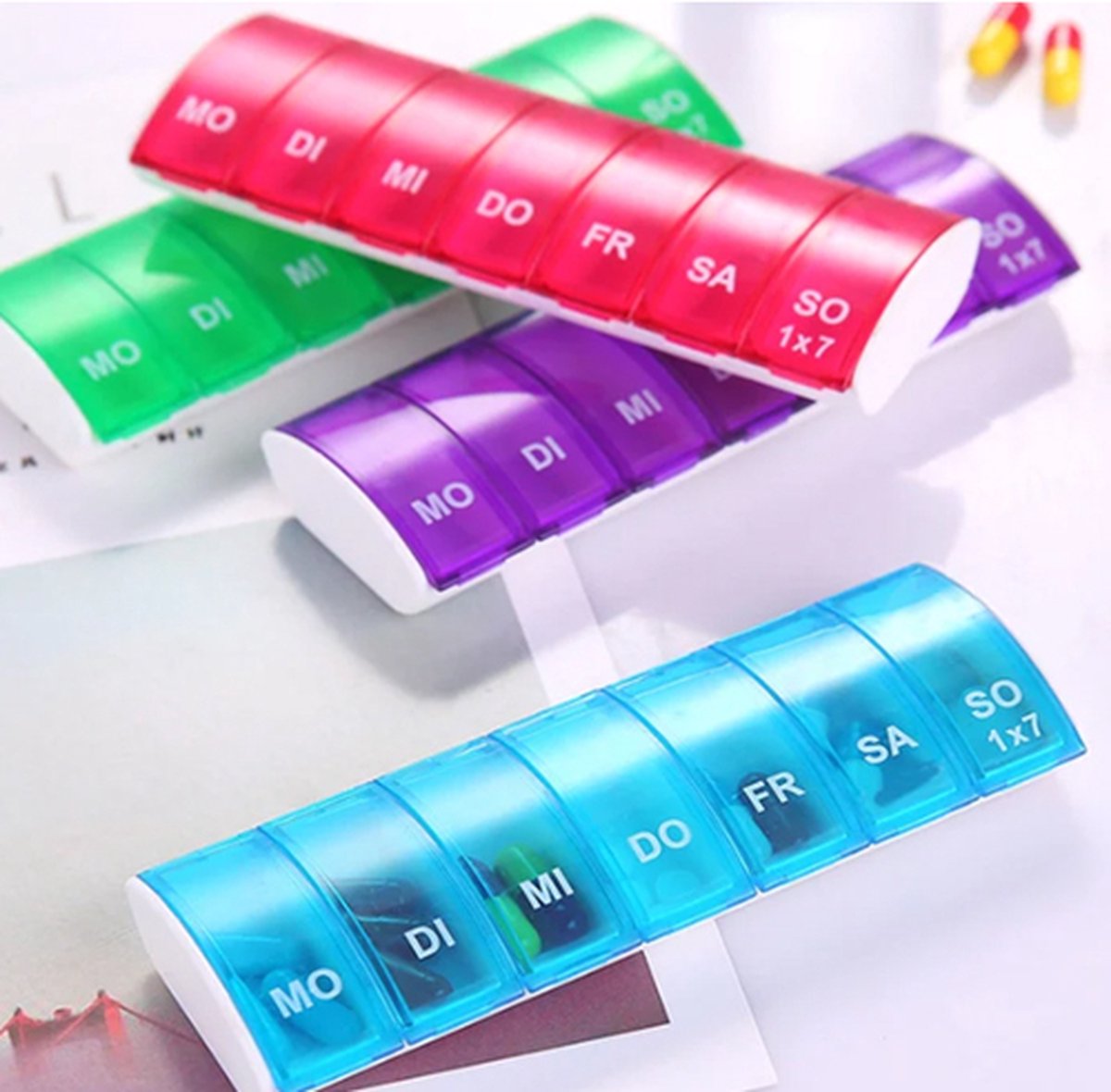 Pill box | Pill case | Medicine box | Pill Box | 7 days | 1 week | Green - Image 3
