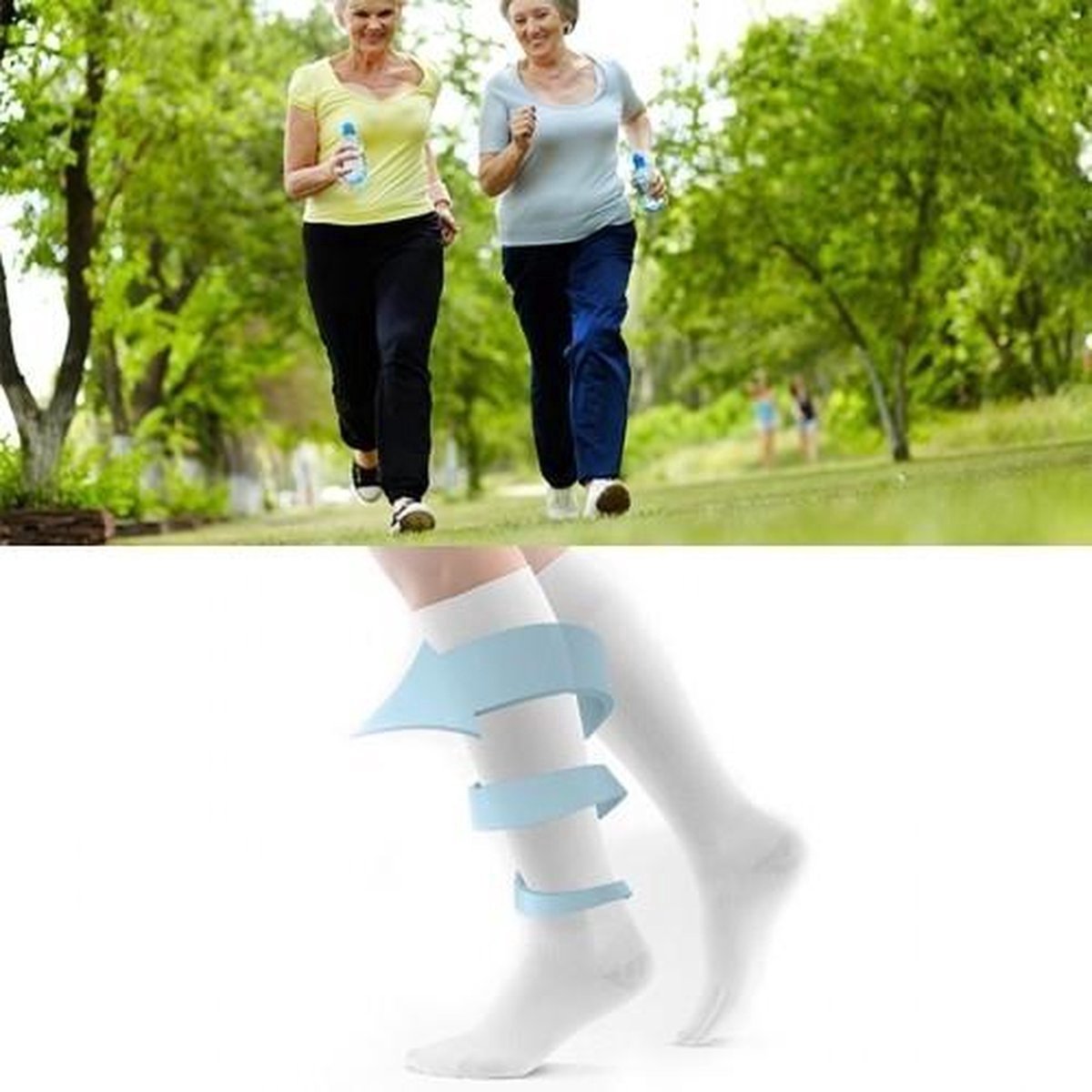 Sports Socks | Jogging | Walking | Compression Socks | Compression Socks | Support Socks | Airplane Socks | White IL/XL | Size 41-47 - Image 2