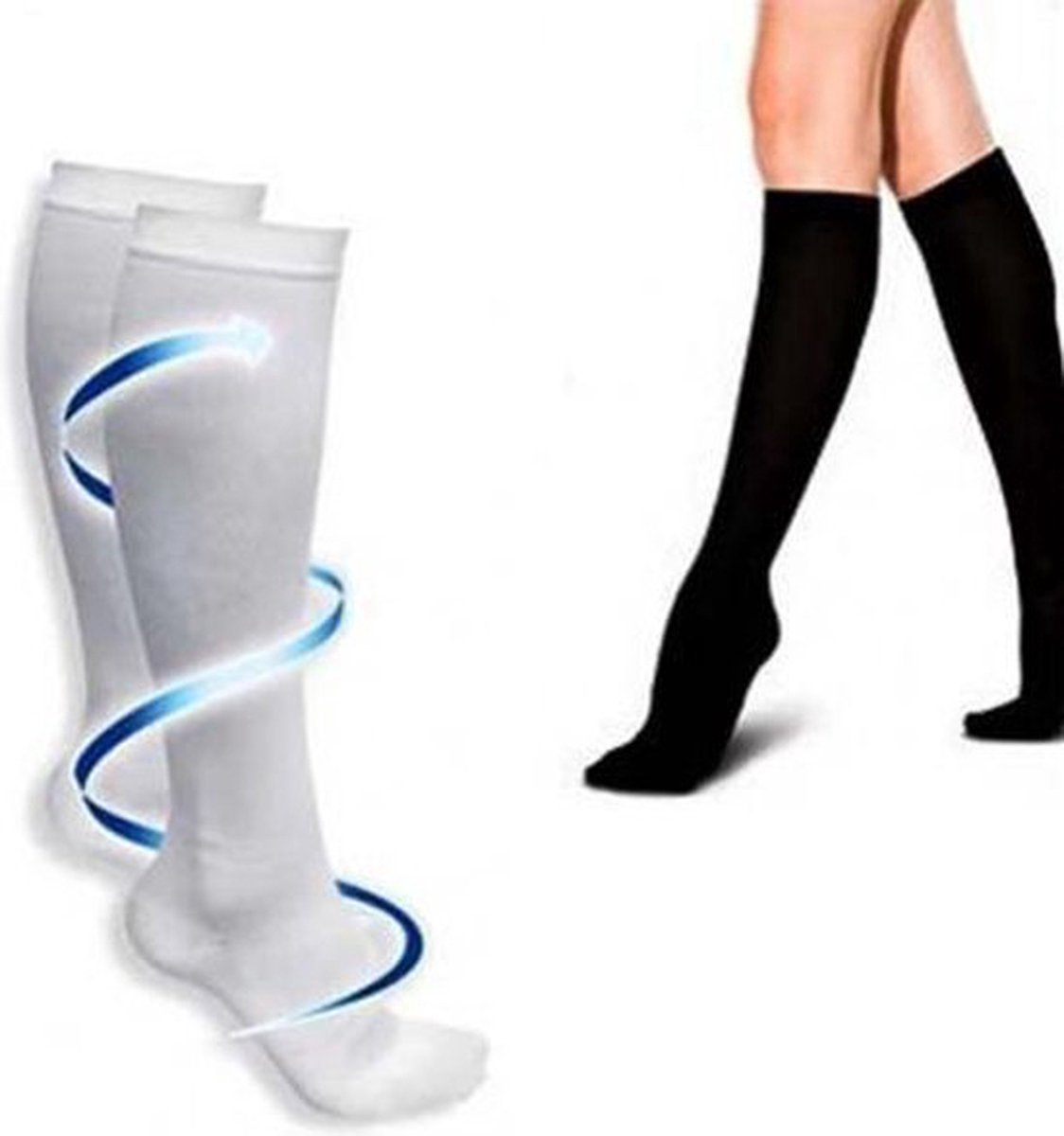 Sports Socks | Jogging | Walking | Compression Socks | Compression Socks | Support Socks | Airplane Socks | White IL/XL | Size 41-47 - Image 4