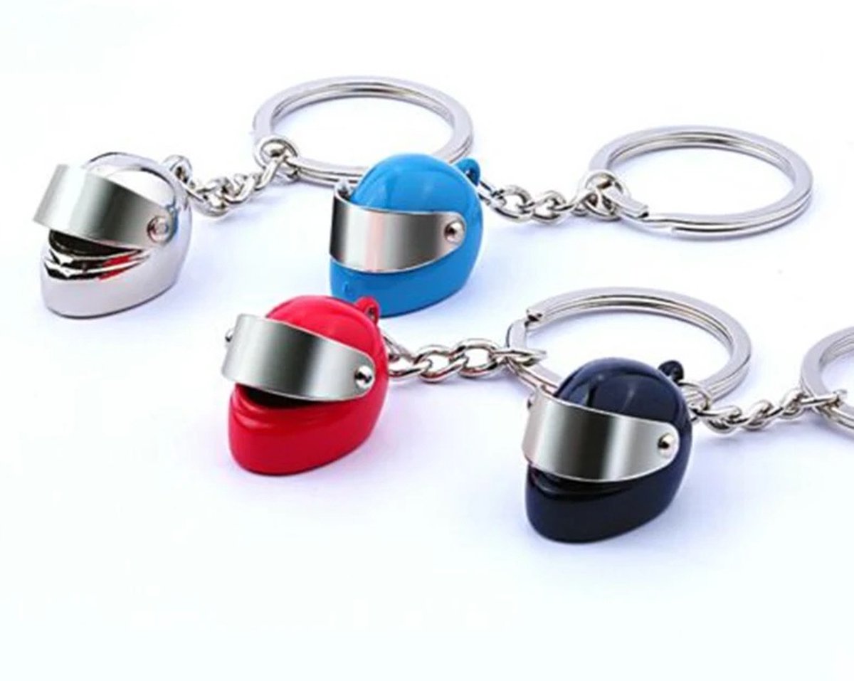 Motorcycle Helmet Keychain | Scooter Helmet Key Holder | Full-Face Helmet Keychains | Red - Image 3