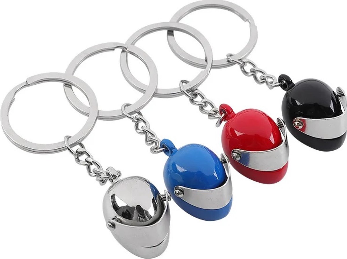Motorcycle Helmet Keychain | Scooter Helmet Key Holder | Full-Face Helmet Keychains | Red - Image 4